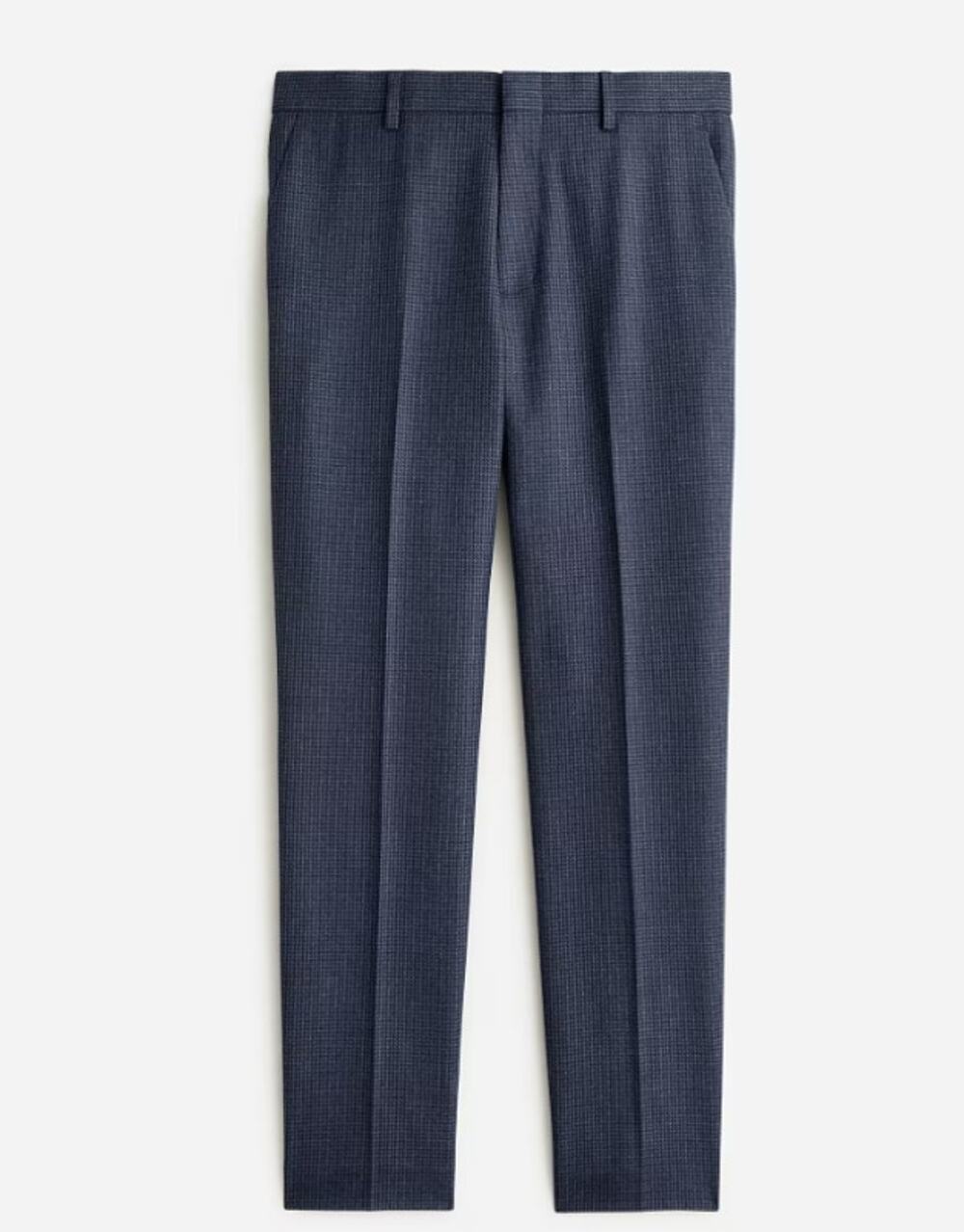 J.Crew Ludlow Slim-fit Suit Pants Mens 29x32 Blue Houndstooth Cotton-wool Blend